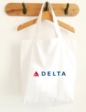 Delta Airlines Classic Logo Canvas Tote Bag Air Travel Personal Item Souvenir