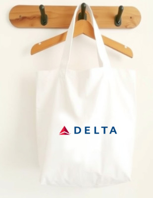 Delta Airlines Classic Logo Canvas Tote Bag Air Travel Personal Item Souvenir