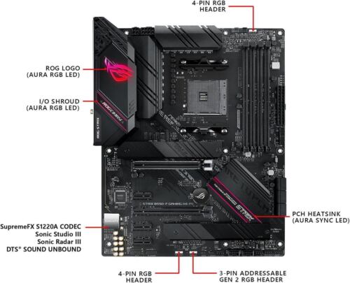 ASUS ROG Strix B550-F Gaming AMD AM4 Zen 3 Ryzen ATX Gaming Mainboard - Bild 3 von 6