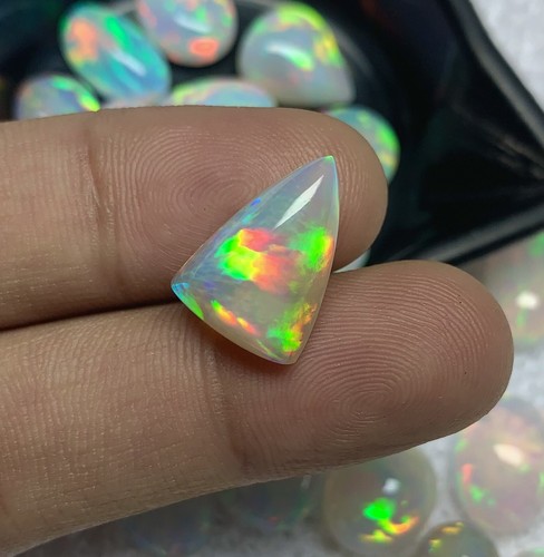 5 Crt Honeycomb Opal Cabochon Top Quality Ethiopian Fire Opal Gray Welo Opal - Picture 6 of 8