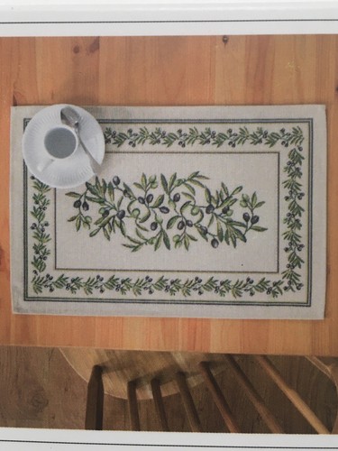 Emme Tapestry 4 Placemats OLIVE BRANCH Jacquard Gobelin Style Portugal NWT - Picture 4 of 9