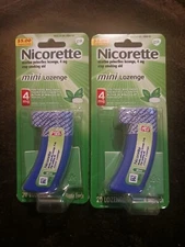 (2) New Nicorette Mini Lozenge Mint Favored 20 Lozenges 4MG Each EXP 08 2025