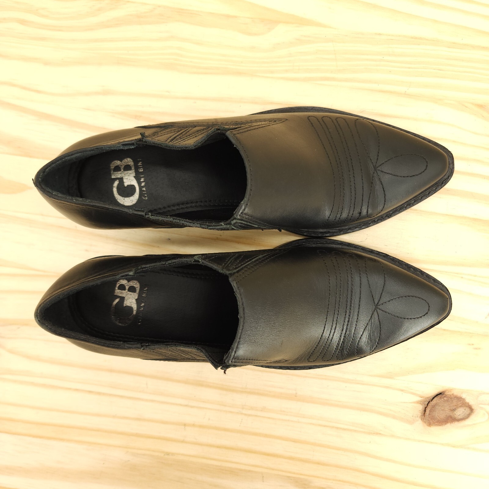 Gianni Bini Women's Cowboy Booties Sz 6 M Black Leather Western Cowgirl Outdoor