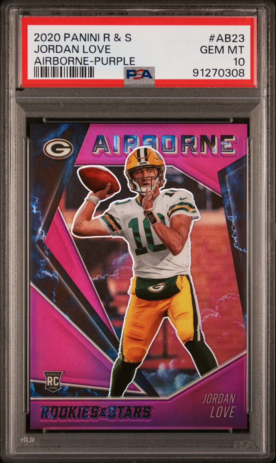 Jordan Love Panini Rookies & Stars Airborne #AB23 Purple