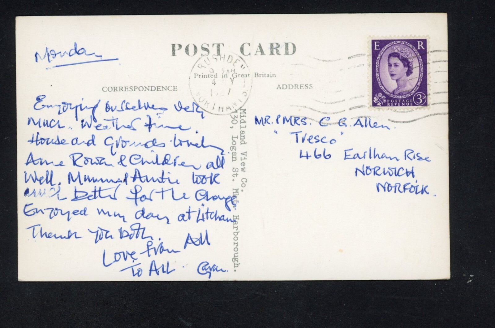 RP RUSHDEN WELLINGBOROUGH ROAD REAL PHOTO NORTHAMPTONSHIRE 1957 1644