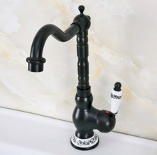 Black Brass Kitchen Wet Bar Bathroom Vessel Sink Faucet Mixer Tap enf657
