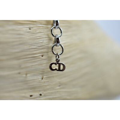 Christian Dior Vintage Logo Choker Necklace Black Leather Christian Dior Vintage Logo Choker Necklace Black Leather
