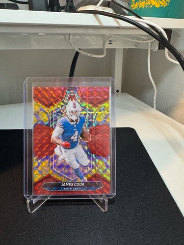 2024 Panini Mosaic - James Cook #23 Choice Fusion Red & Yellow Mosaic Prizm /80