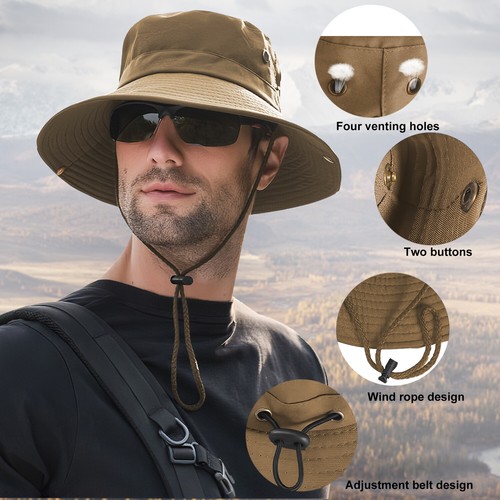 Sombrero de protección solar al aire libre Bonnie para hombre ala ancha senderismo pesca 50+ UPF cubo - Imagen 29 de 58