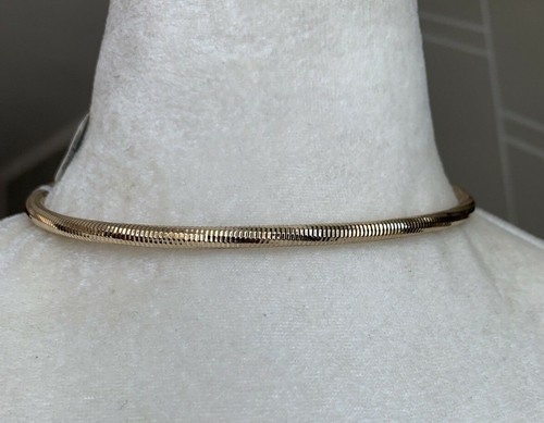 New Textured Choker Necklace By Chicos With Rhinestone Accents 15" Long  - Picture 2 of 6