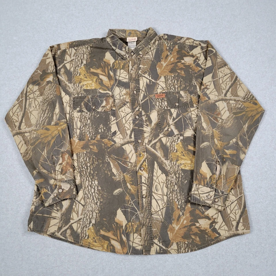 Vintage Woolrich Shirt Men XL Brown Y2K Realtree Hardwoods Camo Hunting Outdoor - Image 2 of 4