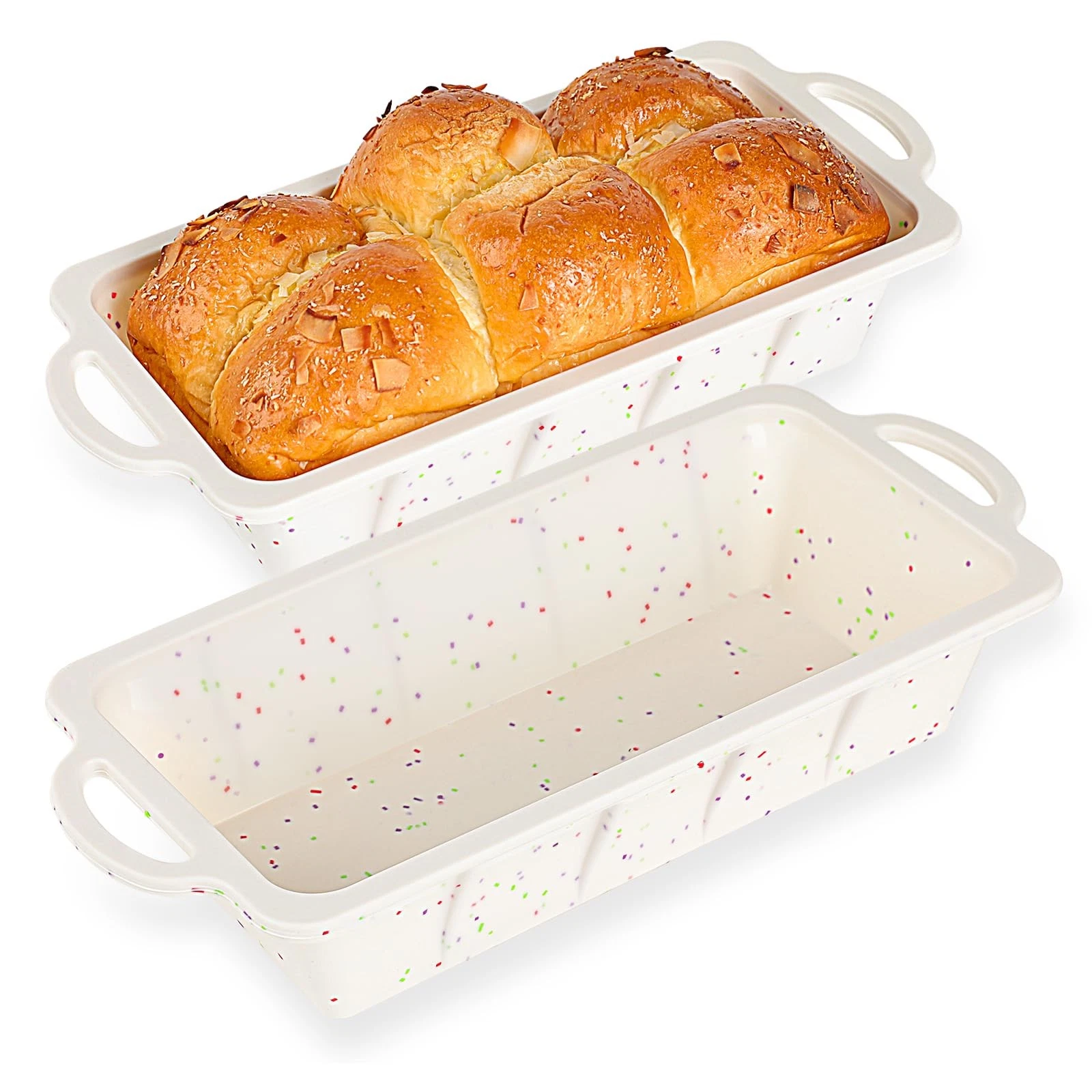 Silicone Bread Loaf Pan with Metal Reinforced Frame, 9.5 x 5 in Non-stick Sil...
