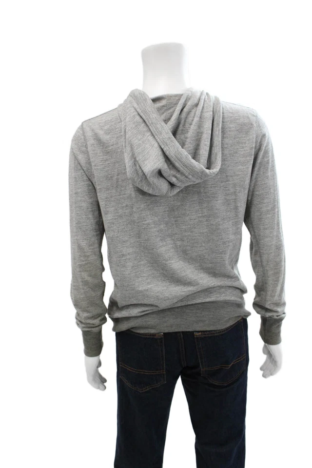 Rag & Bone Mens Cotton Full Zippered Hooded Basic Jacket Gray Size M - Image 3 of 4