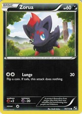 Zorua 70/114 Common Black & White Pokemon Lightly Played on eBay