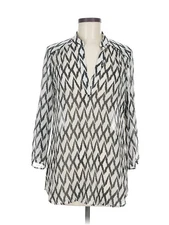 Justify Women Silver 3/4 Sleeve Blouse M