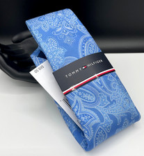 Tommy Hilfiger Men's Silk Blend Tie Light Blue Paisley NEW MSRP: 69.50