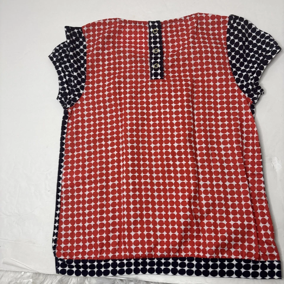 Petit Bateau Niña Niños Lunares Blusa Camisetas Top Azul Marino/Rojo Talla 6 Foto 4 de 4