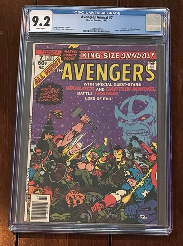 Avengers Annual #7 CGC 9.2 White Pages~ Marvel Comics ~1977 ~Jim Starlin, Thanos