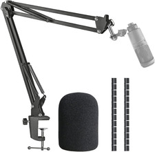 AT2020 Mic Boom Arm Stand with Pop Filter, Compatible with Audio-Technica AT2020