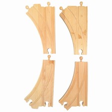 BRIO / Thomas Wooden Railway   Set of 4 Y Curved Switch 6" Train Tracks