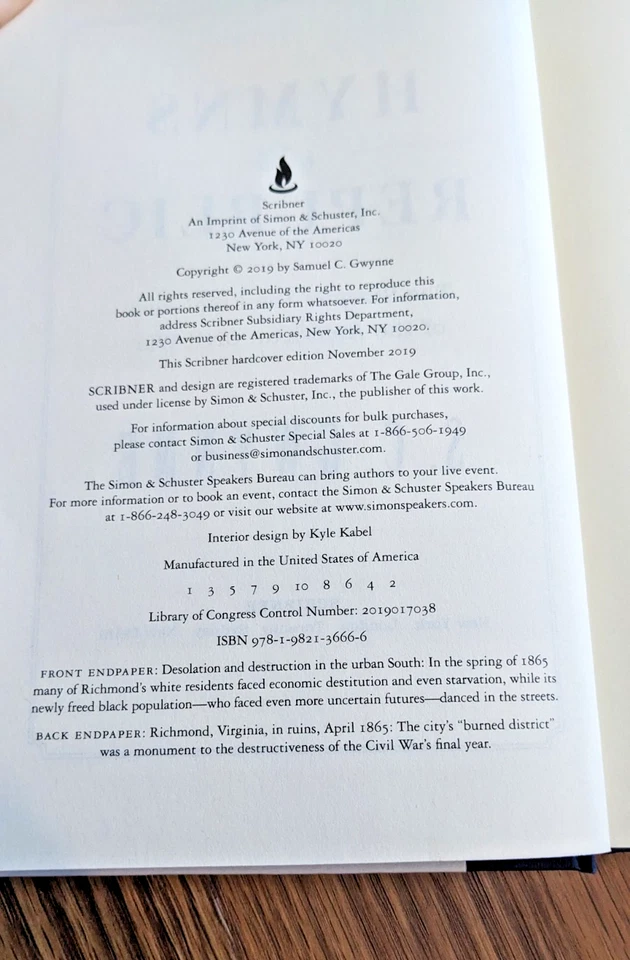 HYMNS OF THE REPUBLIC BY S.C. GWYNNE, SIGNED Barnes and Noble Exclusive Edition - Image 3 of 4