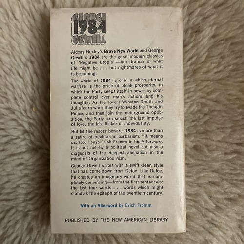 Vintage 1984 Paperback George Orwell Signet Classic Ed 1961 45th Printing Sci-Fi - Picture 2 of 8