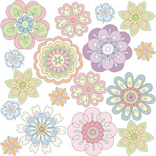 Spring Bulletin Board Decorations for Classroom- 48 Pcs Colorful Hand Painted Fl