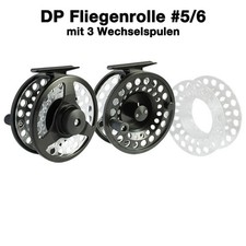 DP Fliegenrolle #5/6 Reel Fly, mit 3 Wechselspulen in Tasche, TOP!