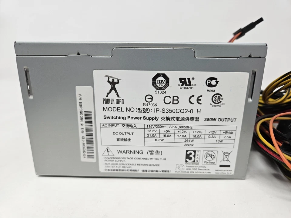 Power Man IP-S350CQ2-0 H 350W Power Supply -- TESTED - Image 3 of 4