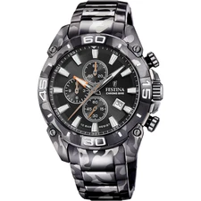Festina F20710/1 Mens Silver Stainless Steel Black Camouflage Dial Watch 46 mm