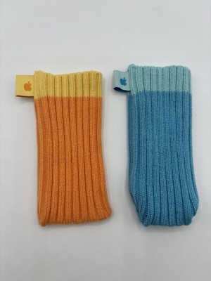 Apple iPod Socks 2004 Knit Sleeves - Blue & Orange - Set Of 2