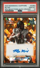 2023 Bowman Chrome University Sapphire Bo Nix Selections Autograph Orange #SGBO