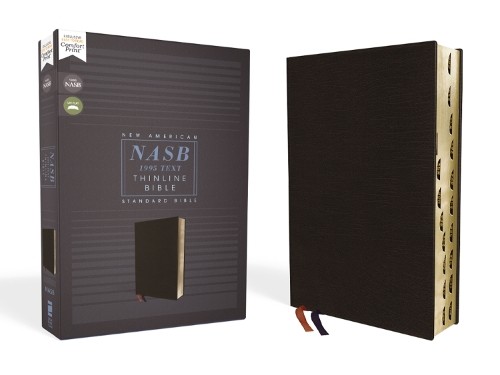 NASB, Thinline Bible, Bonded Leather, Black, Red Letter, 1995... - 9780310456339