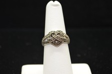 Sterling Silver Ring w/ Intricate Heart Knot SZ 6.75 FMF394