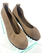 AETREX Brianna Ballet Flat in Taupe US 8.5 Genuine Leather Arch Support