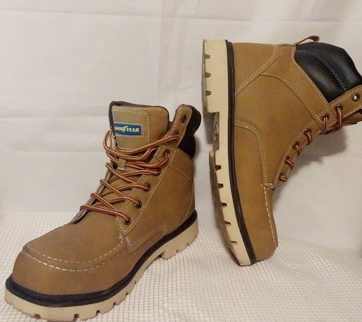 Goodyear Penn Steel Toe Work Boots Wheat/Gum Men’s Size US 7 M Goodyear Men main image 4