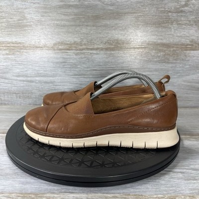 Vionic Women's Fresh Linden Brown Leather Slip On Loafers Size 6