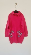 Vintage 90er United Colors Of Benetton M&auml;dchen Wolle Hergestellt in Italien Rosa Pullover Alter 3/4