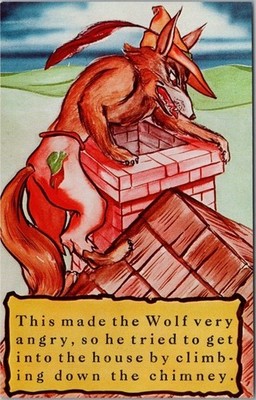 THREE LITTLE PIGS Nursery Rhyme POSTCARD ''This Made the Wolf Very Angry'' #10