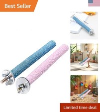 2 Pack Multi-Color Wooden Perches - Safe Play Sticks for Parakeets  Finches