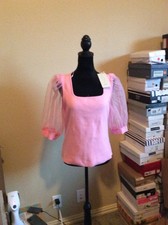 Joie Pink Top With Chiffon Sleeves XL