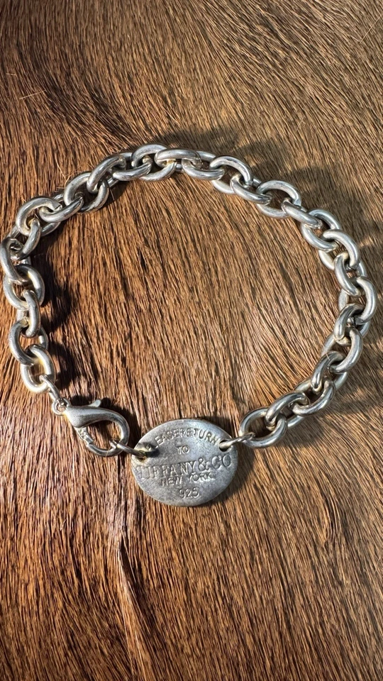 Tiffany & Co. Return to Tiffany Oval Authentic Silver Bracket 9 Inch Silver 925 - Image 3 of 4