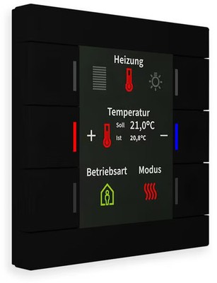 MDT Smart 86 KNX Taster, Farbdisplay, Kunststoff, Schwarz matt (BE-TAS8606.02)