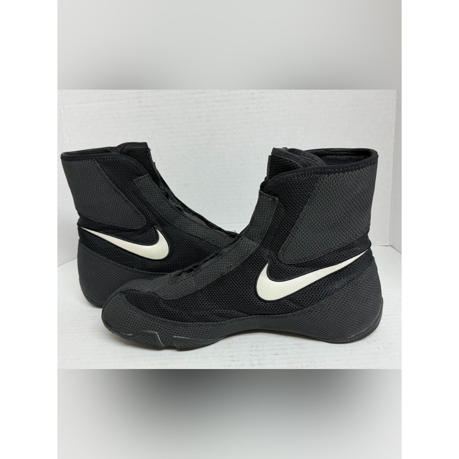 RARE 10.5 - Nike Machomai SAMPLE Olympic Mid Boxing Shoes Black Gray Mens image 4