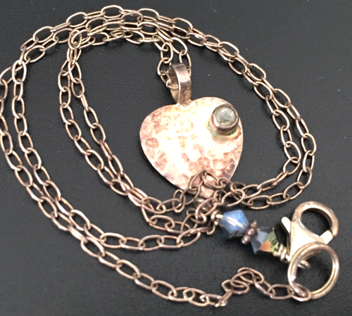 Vintage Necklace MARKED 925 STERLING SILVER Chain Heart Pendant Jewelry lot y