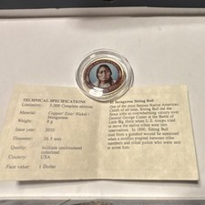 American Mint 2010 Native American $1 Coin Sitting Bull Colorized