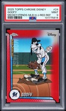 2025 TOPPS CHROME DISNEY MLB HOME JERSEY RED REFRACTOR #24 GOOFY 4/5 PSA 9