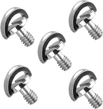 5 Packs Stainless Steel D Shaft D-Ring 1/4" Tripod Screw, Mounting Screw Adapt