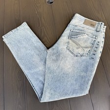 BKE Buckle Mason Slim Straight Jeans Mens 34x32 Light Blue Premium Stretch Denim