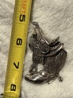 Vintage Silver Tone Western Cowboy Boot Saddle Scarf Slide Wild Rag Slide 3” — photo 2